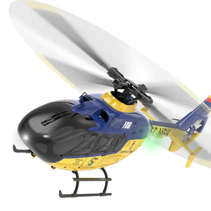 YXZNRC F06 EC135 2.4G 6CH RC Helicopter RTF Direct Drive Dual Brushless One Key 3D Roll Flybarless Helicopter Toy