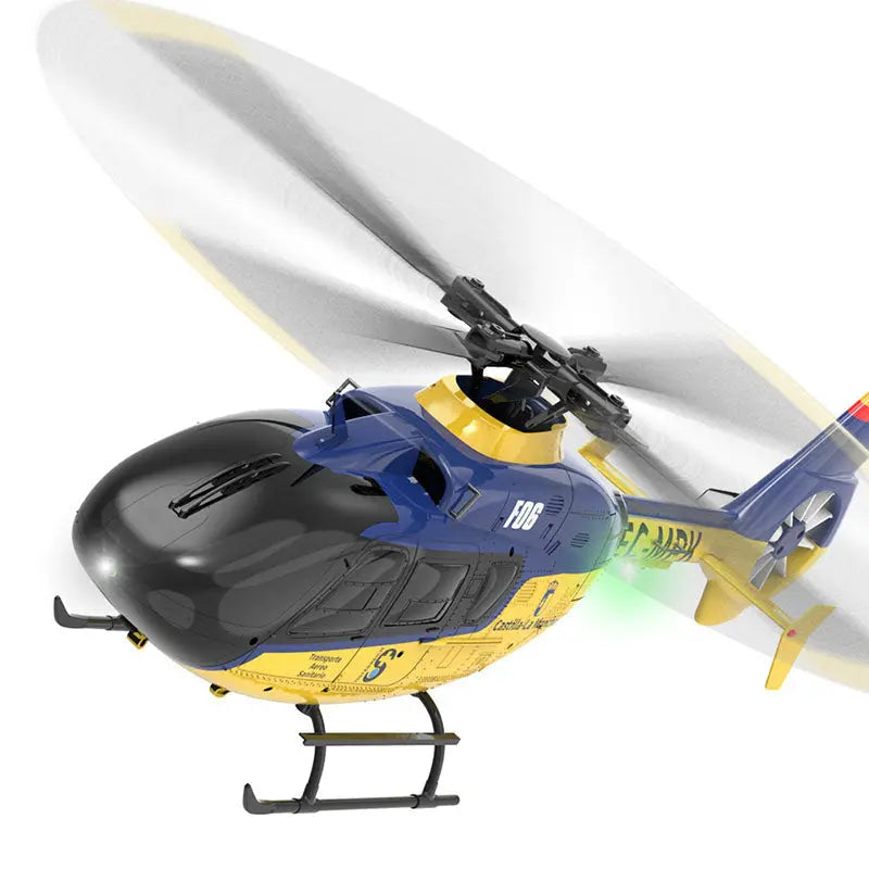 YXZNRC F06 EC135 2.4G 6CH RC Helicopter RTF Direct Drive Dual Brushless One Key 3D Roll Flybarless Helicopter Toy